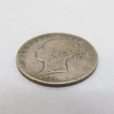 Queen Victoria .925 Silver Half Crown Coin Antique 1875 Fair Condition