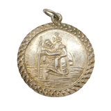 Sterling Silver St Christopher Travel Charm Pendant Vintage c1970s