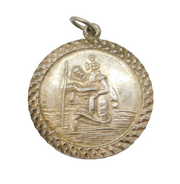 Sterling Silver St Christopher Travel Charm Pendant Vintage c1970s