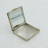 Sterling Silver, Enamel & Marcasite Mirror Compact Antique 1939 Birmingham