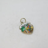 .900 Silver 'Bruxelles' Enamel Shield Travel Souvenir Charm Vintage c1970s