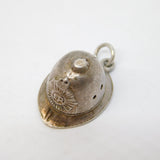 Sterling Silver Police Helmet Charm Pendant Vintage c1970