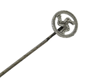 Sterling Silver Isle of Man Stick Pin Antique c1920 Art Deco