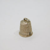 Sterling Silver Textured Patterned Thimble Charm Pendant Vintage c1970s