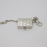 Sterling Silver Beauty Box Clip-On Charm Pendant Vintage c2000