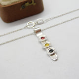 Sterling Silver Enamel Traffic Light Pendant Necklace 1998 Edinburgh Vintage