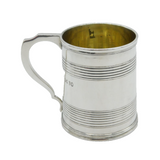 William IV Sterling Silver Lined Pattern Christening Mug Antique 1833 London