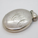 Victorian Sterling Silver Floral Pattern Sweetheart Locket Antique c1880s