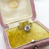 Silver Gilt Ring With Diamond Paste Vintage c1970 Size P