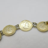 WWI Period Sterling Silver Threepence Coin Bracelet Antique 1916 Art Deco