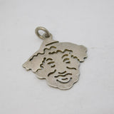 Sterling Silver Face Outline Charm Pendant Vintage c1970