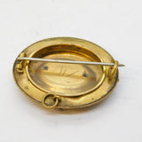 Victorian Gold Plated & Mother of Pearl Shibayama Brooch Antique c1880s