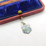 Sterling Silver and Enamel Geneva Travel Shield Charm Pendant Vintage c1970