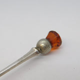 Sterling Silver & Citrine Set Scottish Thistle Teaspoon Antique 1962 Birmingham