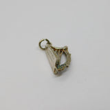 Sterling Silver Patterned Harp Or Lyre Charm Pendant Vintage c1970