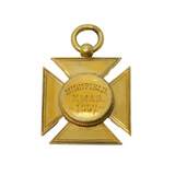 Victorian Sterling Silver Gilt 'Well Behaved Prize' Fob Medal Antique 1887