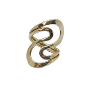 Sterling Silver Chunky Planished Swirly Statement Ring Modern c2000 Size L