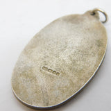 Sterling Silver Large Oval St Christopher Pendant Vintage London
