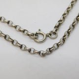Sterling Silver Essential Cable Link Chain Necklace Vintage c1970s 60cm Length