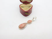 Sterling Silver Agate Teardrop Charm Pendant Vintage c1970