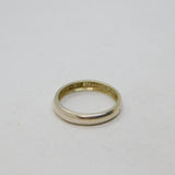 Sterling Silver Rounded Concave Wedding Band Ring Modern c1990 Size N