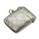 Sterling Silver Floral Pattern Vesta Case Antique 1928 Birmingham