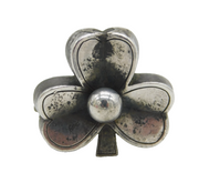 Victorian Sterling Silver Lucky Shamrock Brooch Pin Antique c1880s