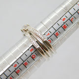 Sterling Silver Paste Set Crossover Triple Band Dress Ring Modern c1990 Size P
