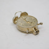 Sterling Silver CHIM Alarm Clock With Cockerel Inside Charm Vintage c1970