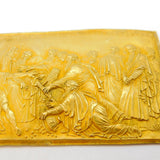 19th Century French Gold Fronted Hippocrates Painting Plaque Antique c1860