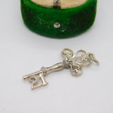 Sterling Silver 21st Birthday Key Charm Pendant Vintage c1970