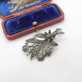 Sterling Silver Marcasite Set Bunch of Flowers Brooch Pin Antique c1920 Art Deco