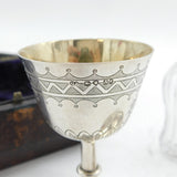 Victorian Boxed Sterling Silver Travelling Communion Set Antique 1876 London