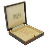 Victorian Tooled Brown Leather Square Jewellery Box, Ipswich Antique c1900s