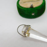 Sterling Silver Crystal Drop Charm Pendant Vintage c1970