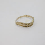 Sterling Silver Patterned Wavy Band Dress Ring Vintage c1970 Size L