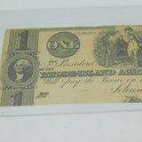 19th Century USA Rhode-Island Agricultural Bank Dollar Note Error Form Antique