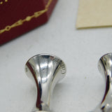Cartier Boxed Pair of Sterling Silver & Gold Gents Cufflinks Vintage c200s