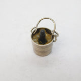 Sterling Silver Champagne Ice Bucket Charm Pendant Vintage c1970s