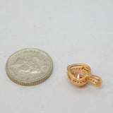Sterling Silver Gilt Pink Topaz & White Topaz Heart Charm Pendant Vintage c1970s