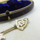 Sterling Silver 21st Birthday Key Charm Pendant Vintage c1970