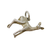 Sterling Silver Roe Deer Charm Pendant Vintage c1970s