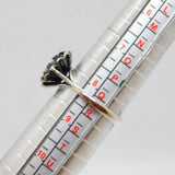Sterling Silver Faceted Garnet Solitaire Art Deco Ring Antique c1920 Size Q 1/2