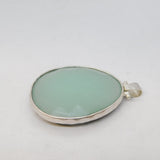 Studio Jewellery Large Sterling Silver Labradorite Drop Pendant Vintage c1970