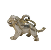 Sterling Silver Lion Charm Pendant Vintage c1970