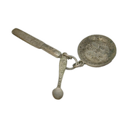 Sterling Silver Knife, Fork & Plate Charm Pendant Vintage c1970
