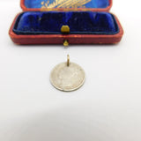 Sterling Silver Queen Victoria Threepence Coin Charm Pendant Vintage 1878