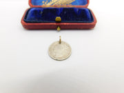 Sterling Silver Queen Victoria Threepence Coin Charm Pendant Vintage 1878