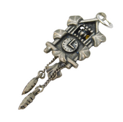 Sterling Silver Cuckoo Clock Charm Pendant Vintage c1970