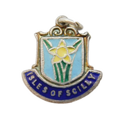 Sterling Silver Enamel Isles of Scilly Charm Pendant Vintage c1970s